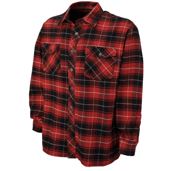 Tough Duck Heavy Flannel Overshirt with Adjustable Snap Cuffs - WS04