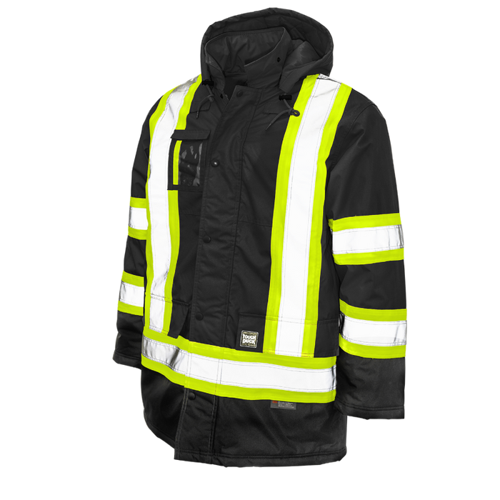 Tough Duck Lined Safety Parka Jacket with Quick Release Hoodie - S176