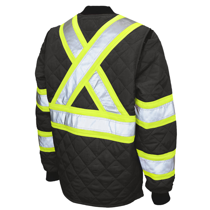 Tough Duck Quilted Safety Freezer Jacket with Rib Knit Collar - S432