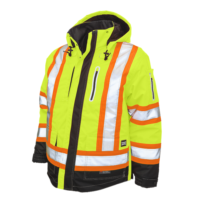 Tough Duck Ripstop 4-In-1 Safety Jacket with Quick Release Hoodie - S187