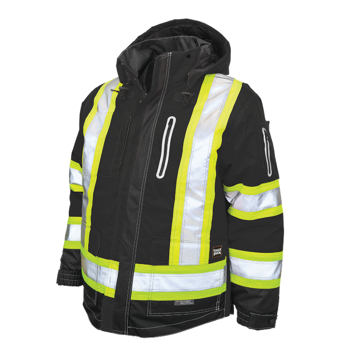 Tough Duck Ripstop 4-In-1 Safety Jacket with Quick Release Hoodie - S187