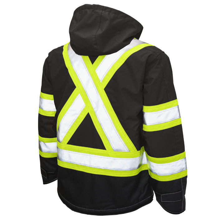 Tough Duck Ripstop Fleece Lined Safety Jacket with Quick Release Hoodie - S245