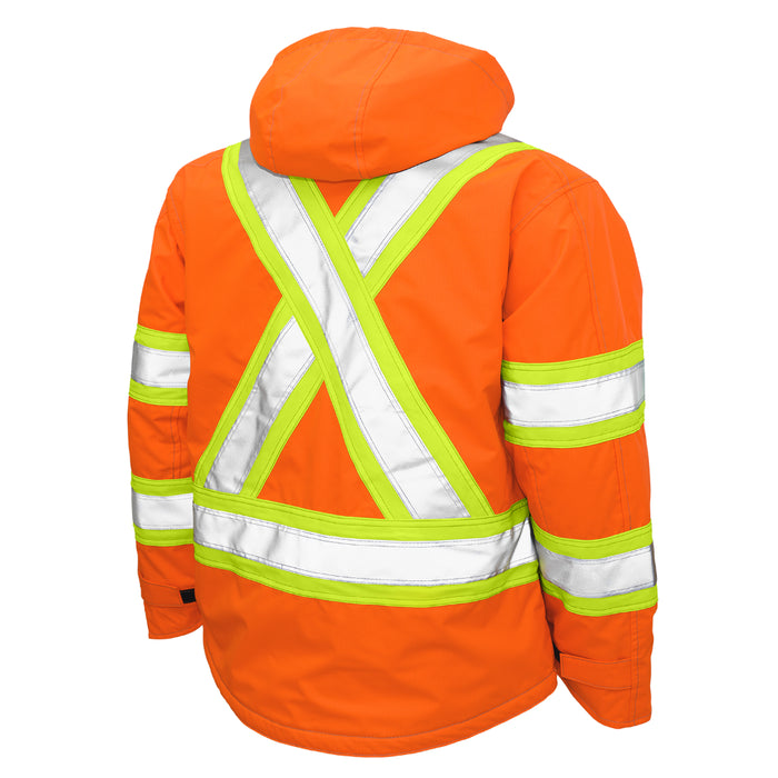 Tough Duck Ripstop Fleece Lined Safety Jacket with Quick Release Hoodie - S245