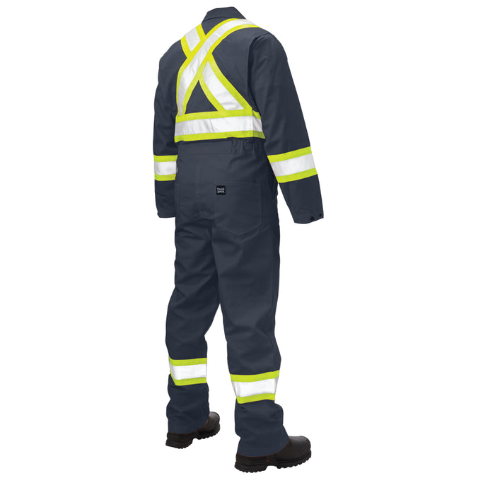Tough Duck Twill Unlined Hi Vis Safety Coverall with Lay Down Collar - S792