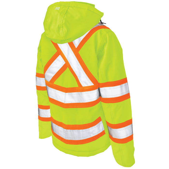 Tough Duck Women’s Insulated Flex Safety Jacket with Quick Release Hoodie - SJ41