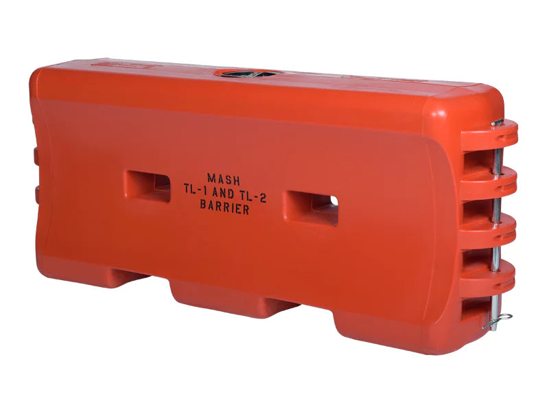 Traffix Devices Water Cable Barrier - 72" L x 32" H x 18" W - Orange - 100 LBS Unfilled