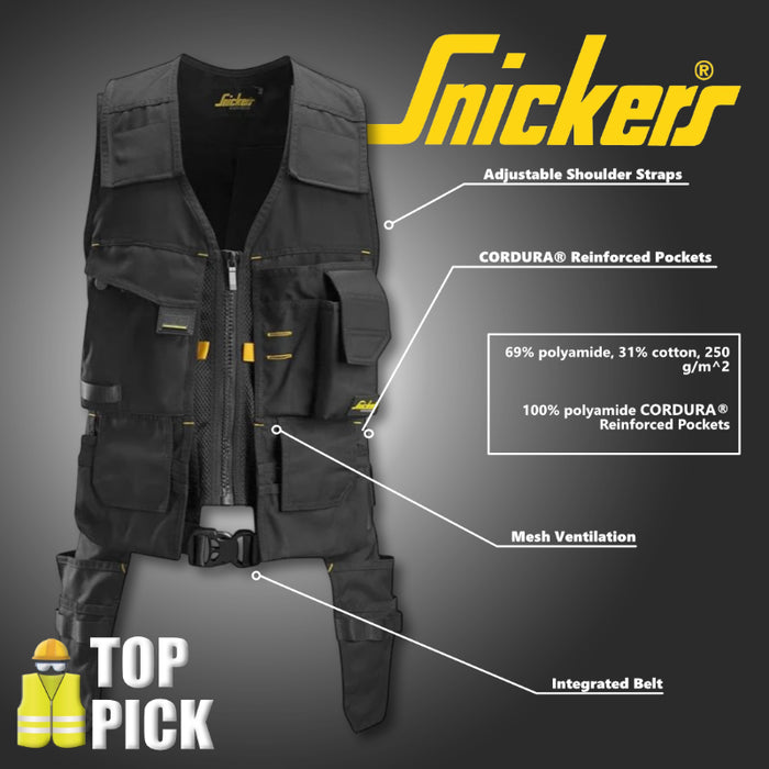 Snickers® Workwear Versatile Tool Vest - Black - U4250