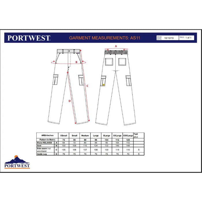 Portwest® Anti Static ESD Pants - Lightweight & Comfortable - AS11