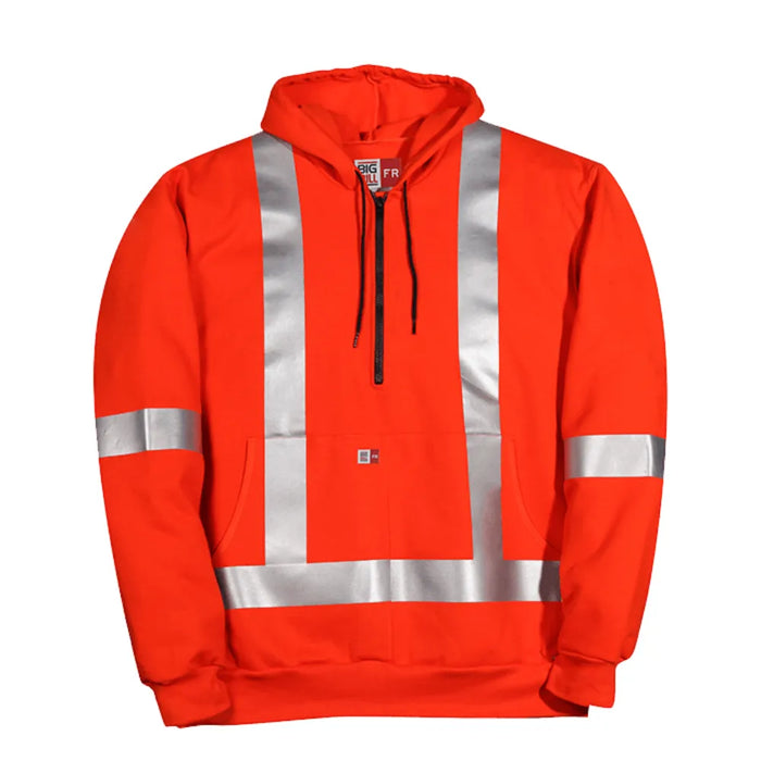 Big Bill® Flame Resistant Hi Vis Hooded Sweatshirt with Half-Zip - RT26IT14
