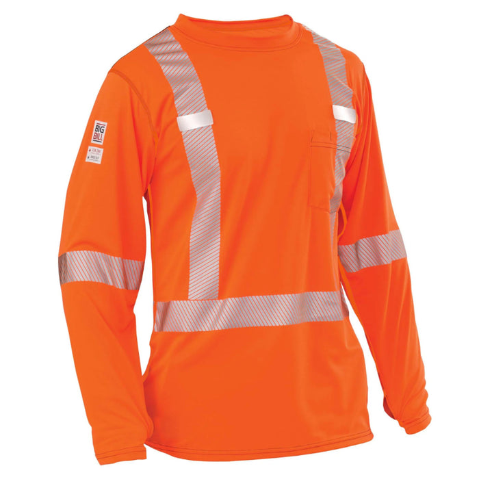 Big Bill® High Visibility Lightweight  Long Sleeve T-Shirt - ANSI Class 3 Type R - 55HVK5