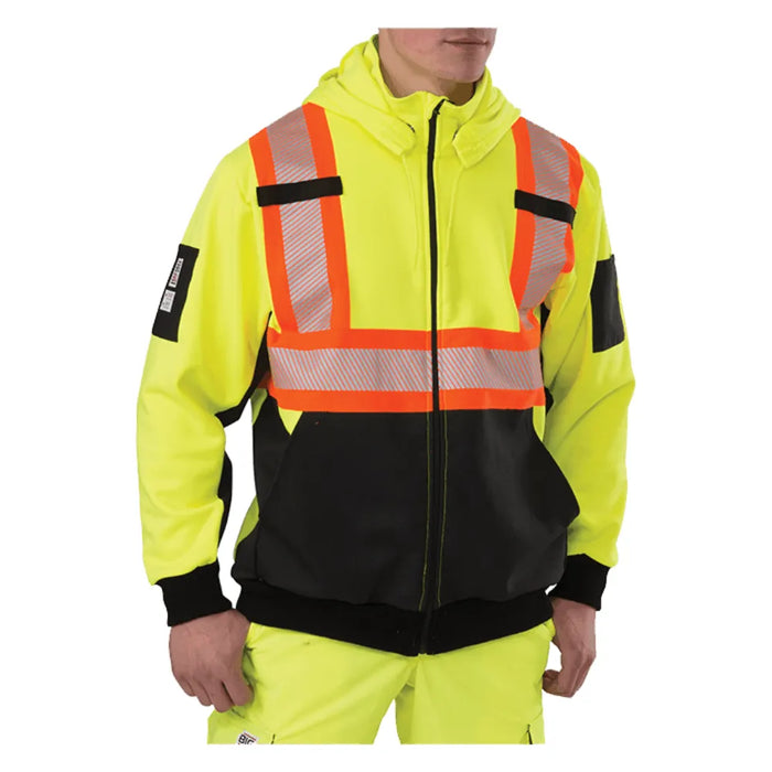 Big Bill High Visibility Zip-Front Hoodie with Reflective Material - RT37HVF7