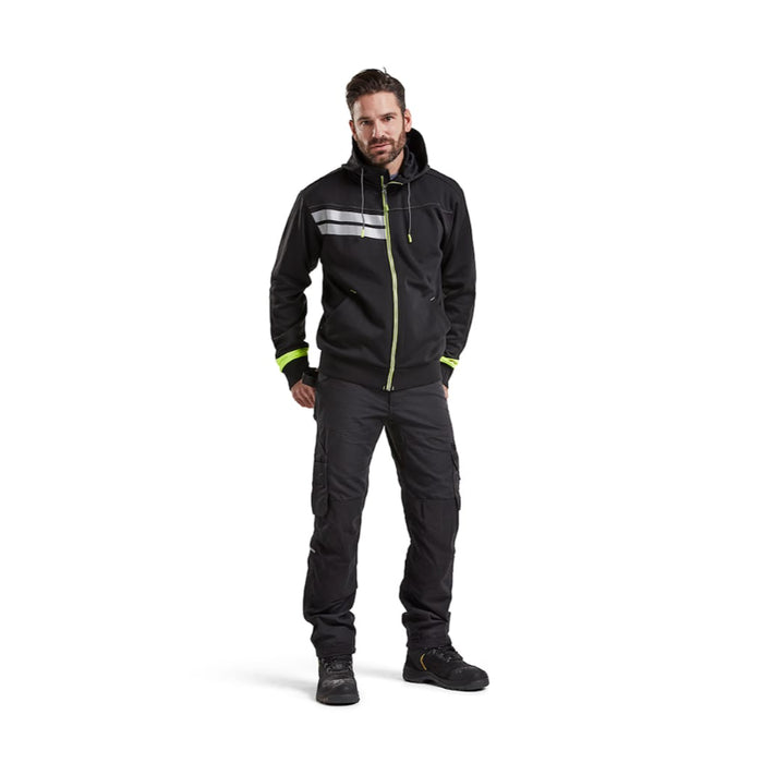 Blaklader® Workwear Visibility Zip Sweatshirt with Hood - Black - 4958