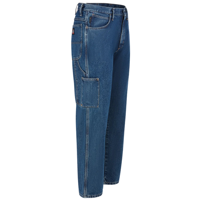 Bulwark® FR Men's Pre-Washed Denim Dungaree with Insect Shield CAT 2 - PEJ8DI