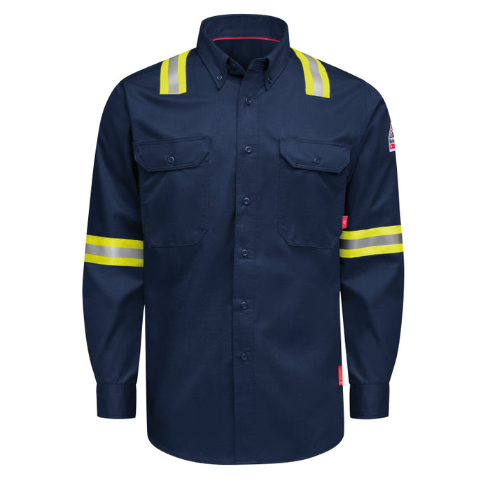 Bulwark® iQ Series® FR Men’s Enhanced-Vis Midweight Comfort Woven Shirt CAT 1 - QS26NE