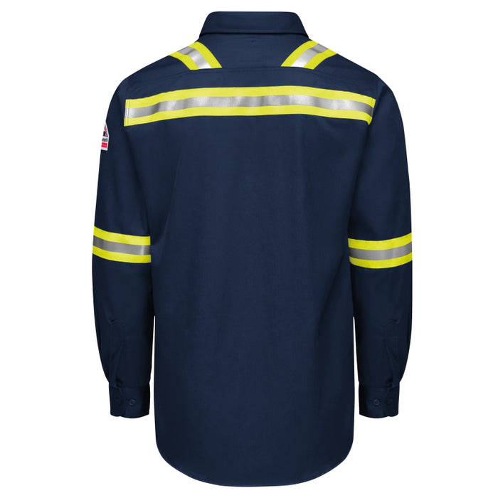 Bulwark® iQ Series® FR Men’s Enhanced-Vis Midweight Comfort Woven Shirt CAT 1 - QS26NE