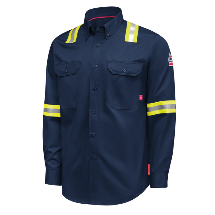 Bulwark® iQ Series® FR Men’s Enhanced-Vis Midweight Comfort Woven Shirt CAT 1 - QS26NE