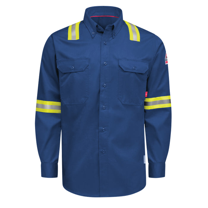 Bulwark® iQ Series® FR Men’s Enhanced-Vis Midweight Comfort Woven Shirt CAT 1 - QS26NE