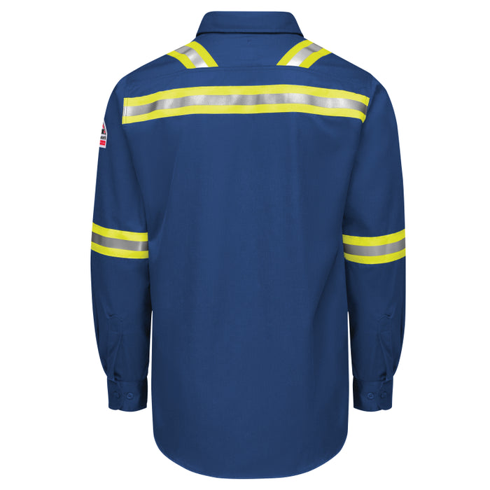 Bulwark® iQ Series® FR Men’s Enhanced-Vis Midweight Comfort Woven Shirt CAT 1 - QS26NE