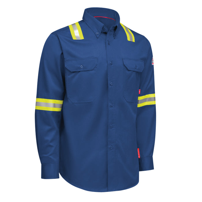 Bulwark® iQ Series® FR Men’s Enhanced-Vis Midweight Comfort Woven Shirt CAT 1 - QS26NE