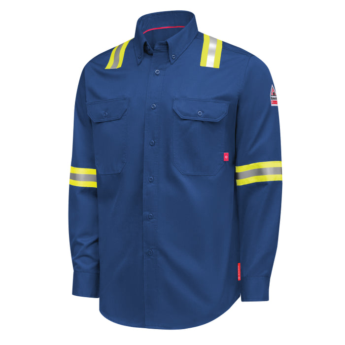 Bulwark® iQ Series® FR Men’s Enhanced-Vis Midweight Comfort Woven Shirt CAT 1 - QS26NE