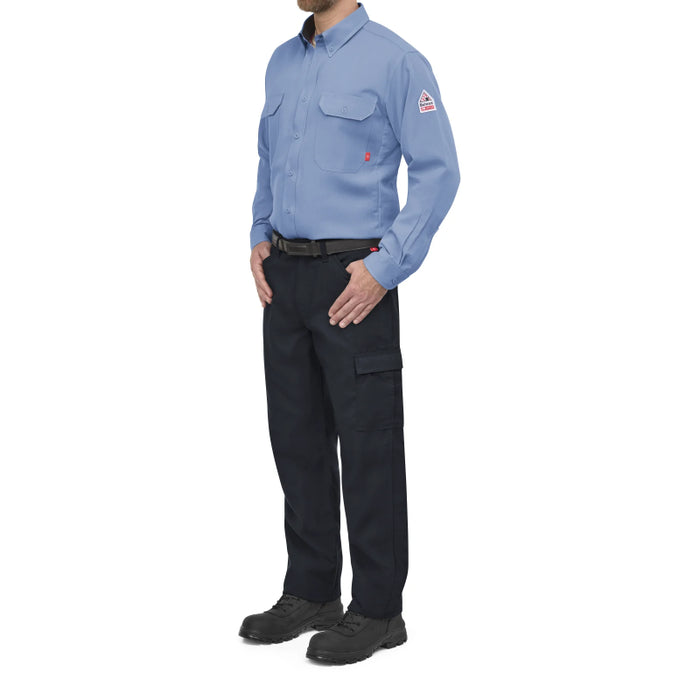 Bulwark® iQ Series®  FR Men's Lightweight Comfort Woven Shirt with Insect Shield CAT 2 - QS52