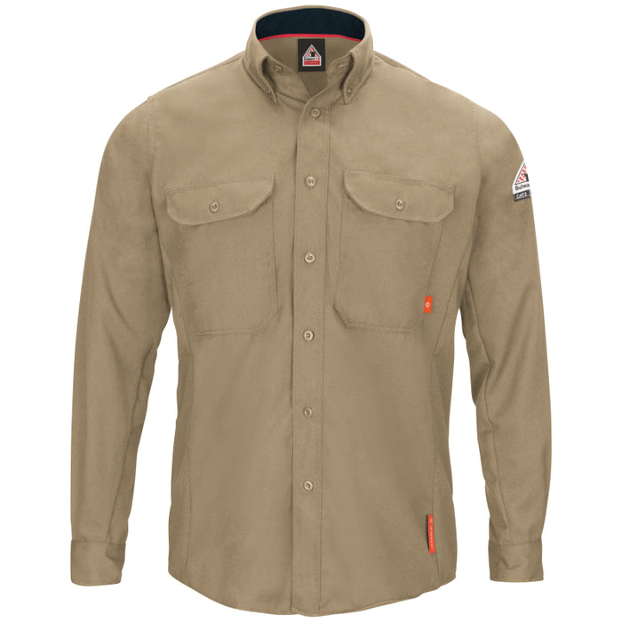 Bulwark® iQ Series®  FR Men's Lightweight Comfort Woven Shirt with Insect Shield CAT 2 - QS52