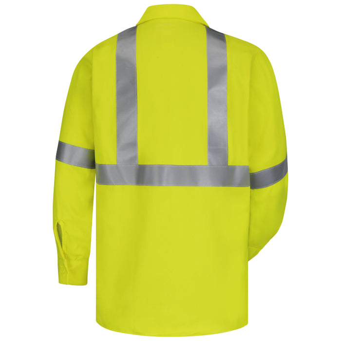 Bulwark® Men's Flame Resistant - Hi Vis Midweight Work Shirt - Yellow - SMW4