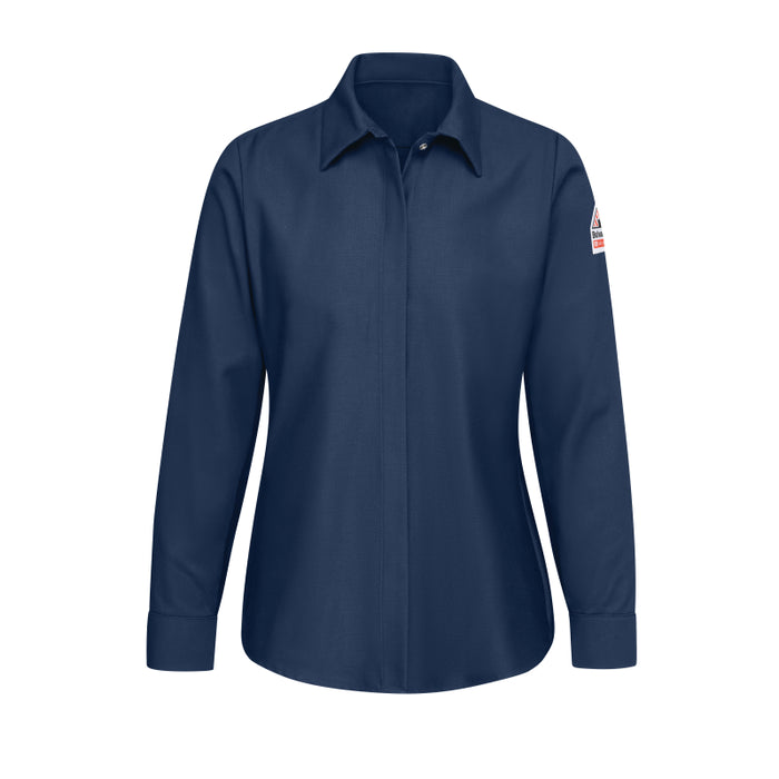 Bulwark® Women's Flame Resistant Arc Rated Work Shirt - Navy - SLS3