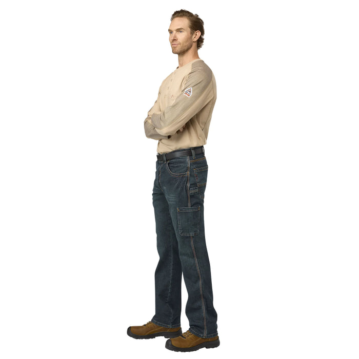 Bulwark® Men's Flame Resistant Stretch Denim Dungaree CAT 2 - PSJ6SD