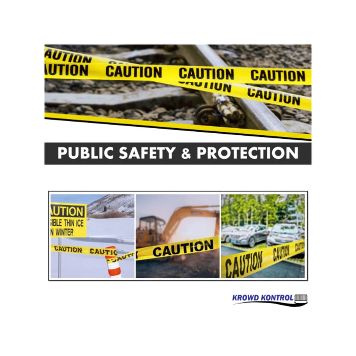 328' Ft Long Caution Barricade Tape Roll - 3" Wide - Yellow