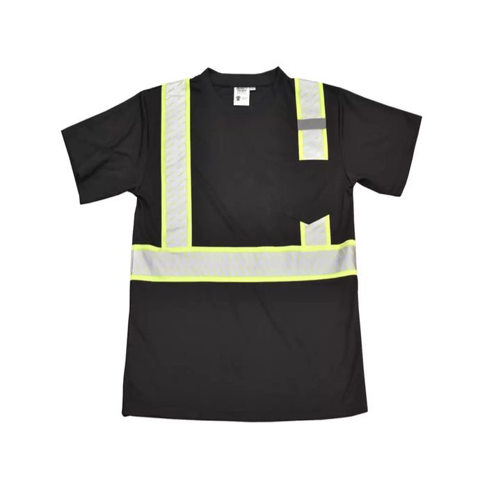 Cor-Brite® Non-Rated Black Birdseye Shirt With Segmented Two-Tone Reflective Tape - VSB151