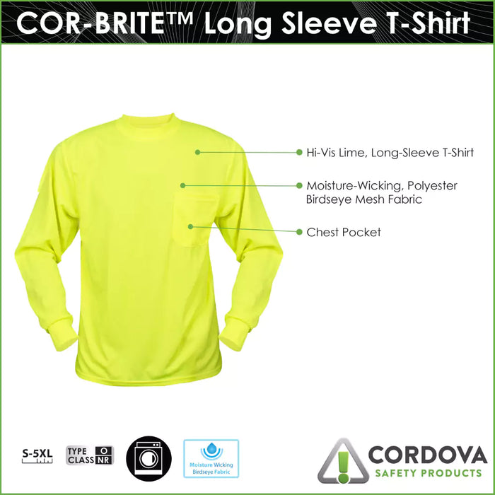 Cordova Cor-Brite Non-Rated Crew Neck Long Sleeve T-shirt - V14