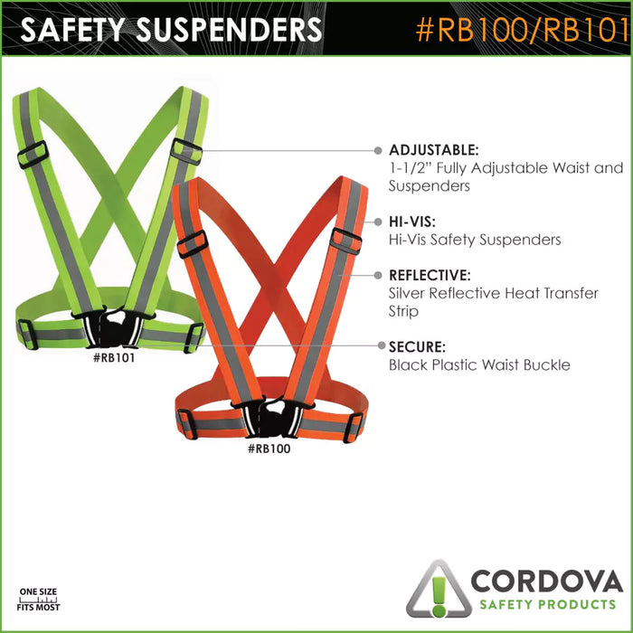 Cordova Orange Safety Suspenders - RB100
