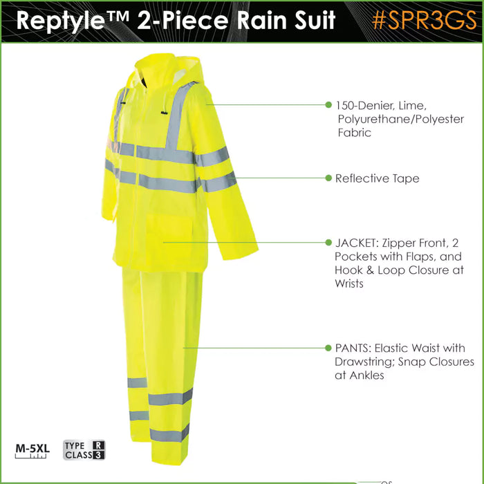 Cordova Reptyle Hi Vis Rain Suit 2 Piece Class 3 - SPR3GS