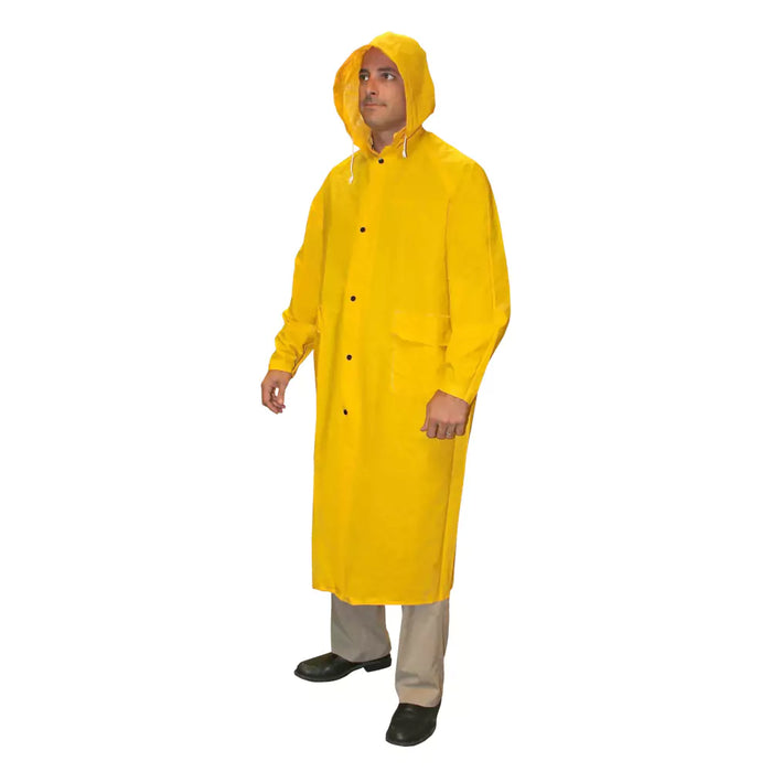 Cordova Renegade™ Yellow .35 mm PVC/Polyester Rain Coat 49-Inch Length Detachable Hood - RC35Y