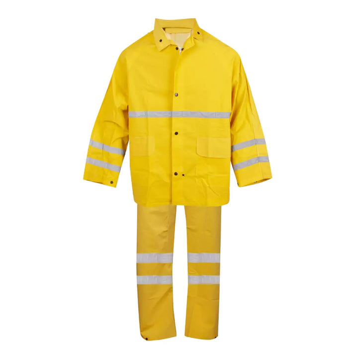 Cordova Riptide™ .35 mm. PVC/Polyester Rain Suit 3 Piece Yellow Detachable Hood with Drawstring - HV353Y