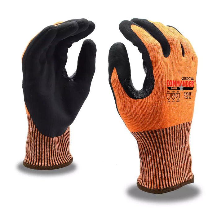 Cordova Safety Commander Foam Cut Resistant Gloves - 13-Gauge ANSI Cut Level A7 – 3732F