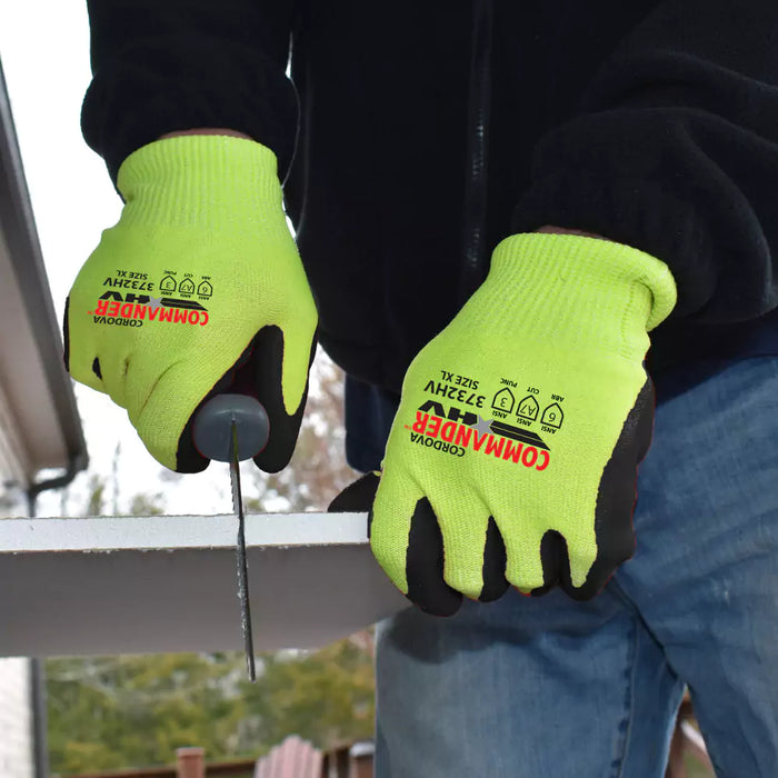 Cordova Safety Commander HV Cut Resistant Gloves - 13-Gauge ANSI Cut Level A7 - 3732HV