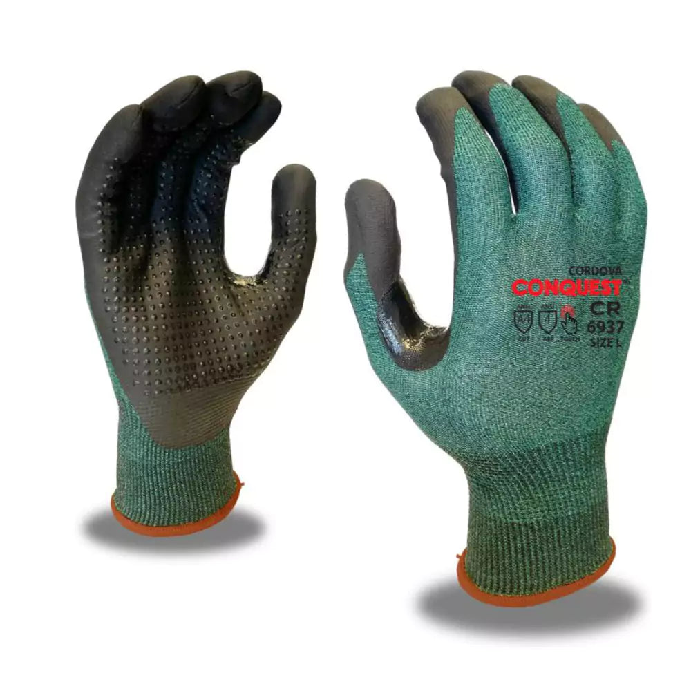 Cordova Safety Conquest CR Cut Resistant Gloves - 18-Gauge ANSI Cut Le ...