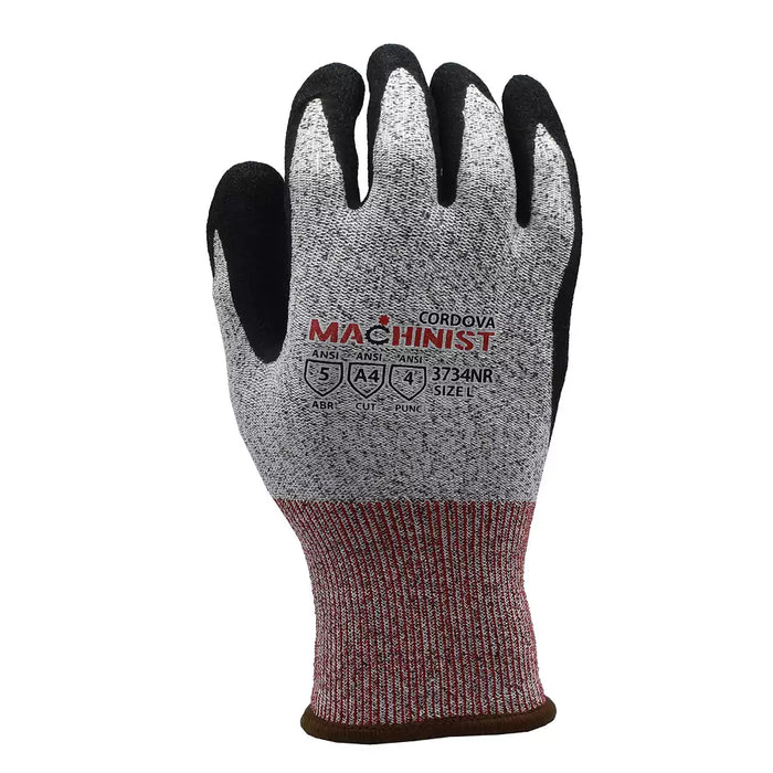 Cordova Safety Machinist Cut Resistant Gloves - 13-Gauge ANSI Cut Level A4 - 3734NR