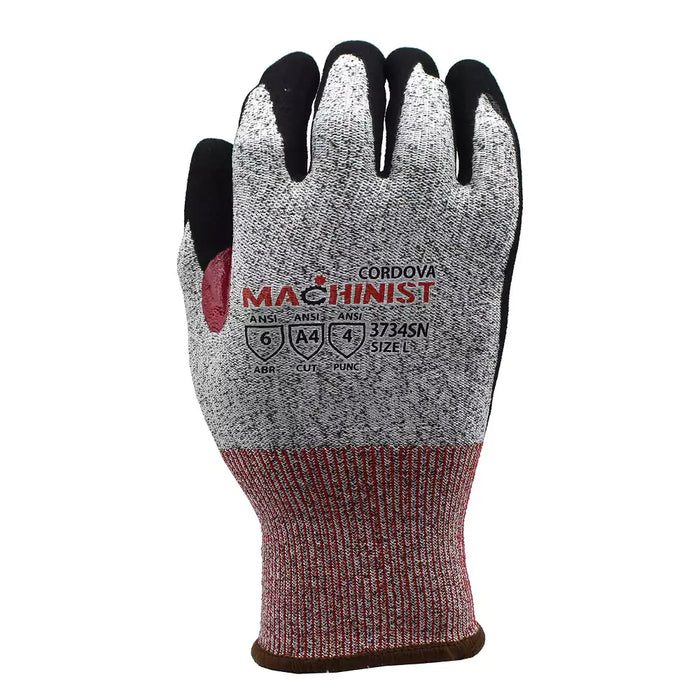 Cordova Safety Machinist Cut Resistant Gloves - 13-Gauge ANSI Cut Level A4 - 3734SN