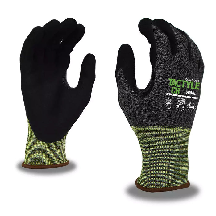 Cordova Safety Tactyle CR Cut Resistant Gloves - 21-Gauge ANSI Cut Level A7 - 6680