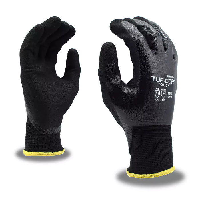 Cordova Safety Tuf-Cor Touch Grip Gloves - 13-Gauge ANSI Cut Level A1 - 6992