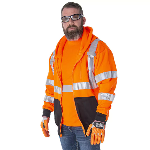 Cordova Zipper Closure Hi Vis Sweatshirt COR-BRITE Type R Class 3 Hood - SJ40