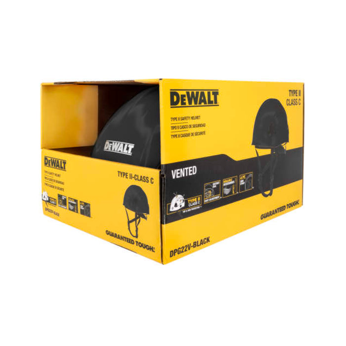 DEWALT® Durable Type II Class C Vented Safety Helmet - 4-Point Retention Chin Strap - DPG22V