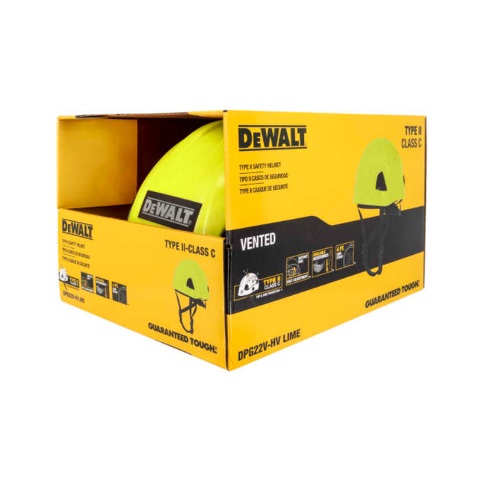 DEWALT® Durable Type II Class C Vented Safety Helmet - 4-Point Retention Chin Strap - DPG22V