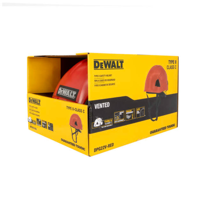 DEWALT® Durable Type II Class C Vented Safety Helmet - 4-Point Retention Chin Strap - DPG22V