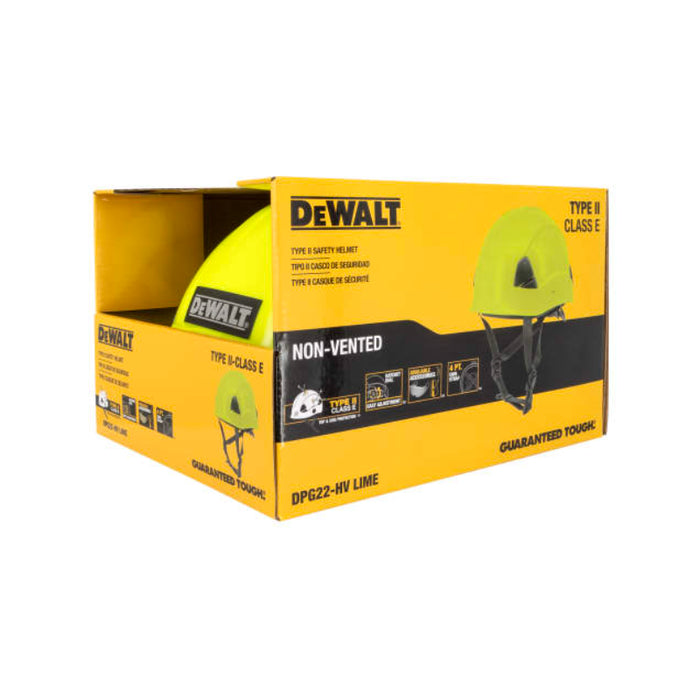 DEWALT® Durable Type II Class E Safety Helmet - 4-Point Retention Chin Strap - DPG22