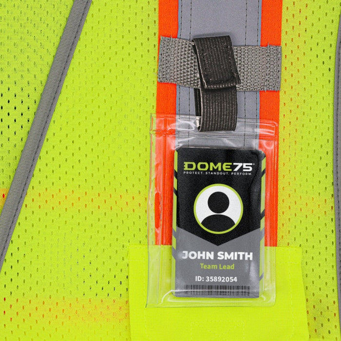 DOME75® Dual Position Hook and Loop Clear ID Holder - DAI99100-CL