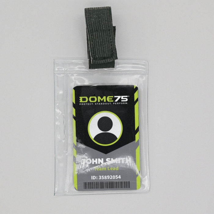 DOME75® Dual Position Hook and Loop Clear ID Holder - DAI99100-CL